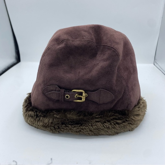Eric Javits Vail Winter Hat In Brown Suede Water Repellent Adjustable Size - Picture 2 of 9
